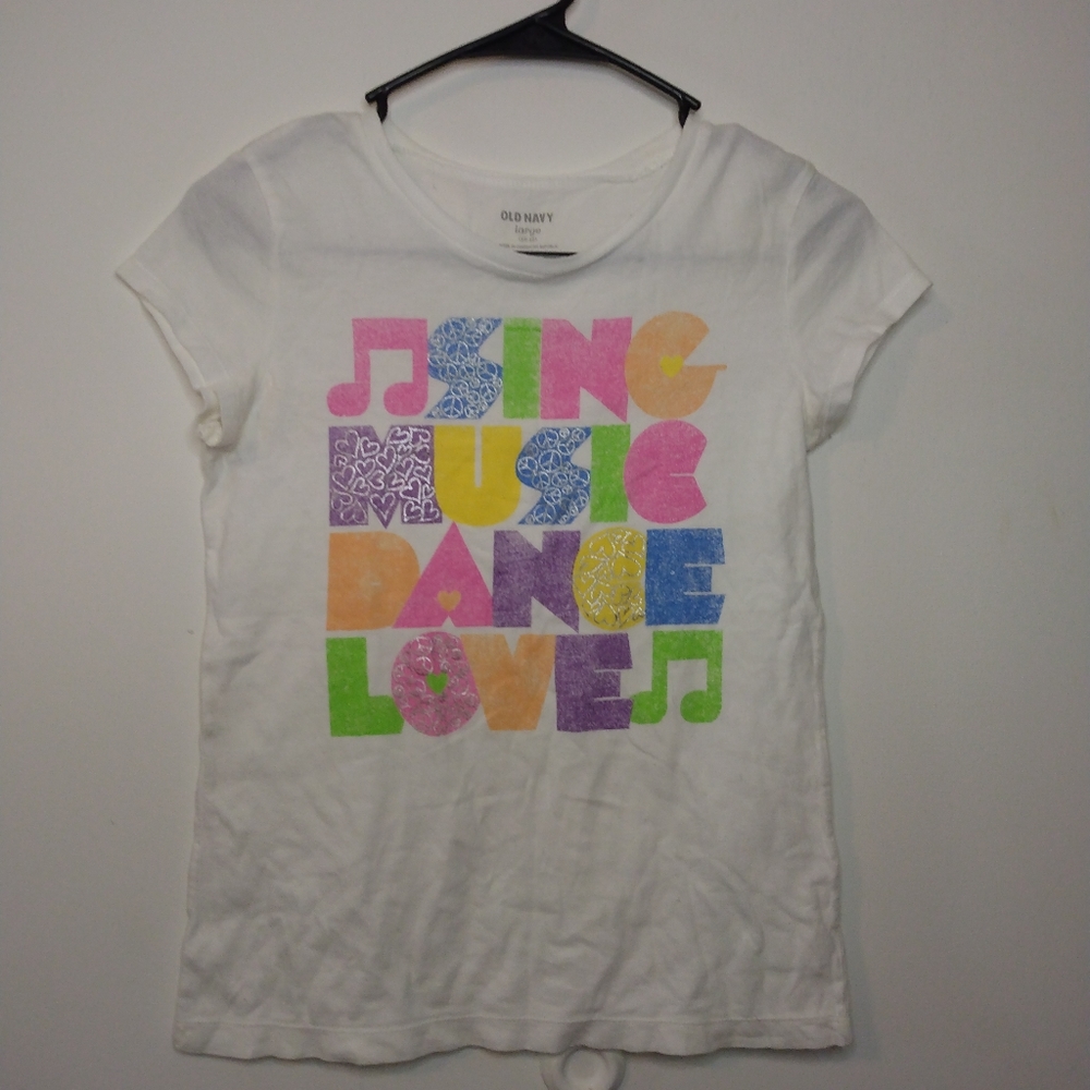 Old Navy, Large 10-12, White T-shirt